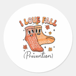 Groovy I Fall Prevention Fall Pt Physical Therapy  Classic Round Sticker