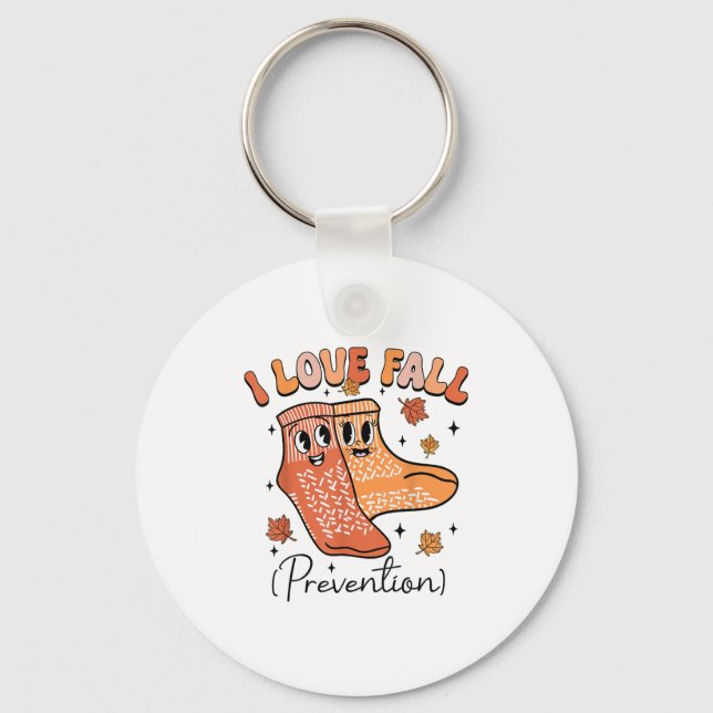 Groovy I Fall Prevention Fall Pt Physical Therapy  Key Ring (Front)