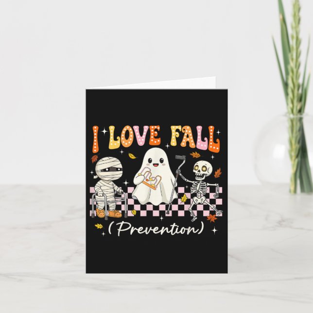 Groovy I Love Fall Prevention Physical Therapy Nur Card (Front)