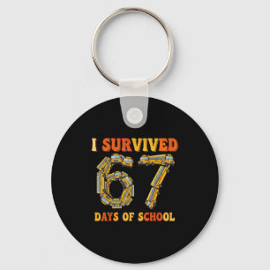 Groovy I Survived 67 Days Of School Funny 67 Meme  Key Ring