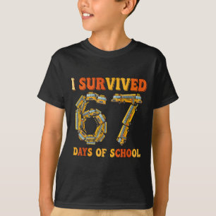 Groovy I Survived 67 Days Of School Funny 67 Meme T-Shirt