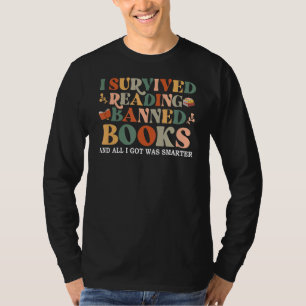 Groovy I Survived Reading Banned Books Book Bookah T-Shirt
