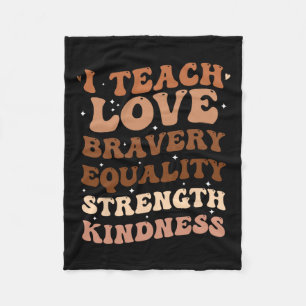 Groovy I Teach Black History Month Melanin African Fleece Blanket