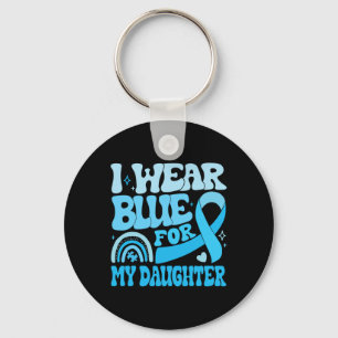 Groovy I Wear Blue For Autism Awareness Family Mat Key Ring