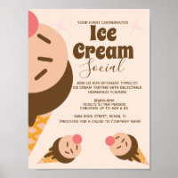 Groovy Ice Cream Cone Social Flyer