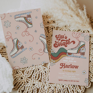 Groovy Ice Skating Birthday Invitation Ice Skate