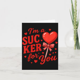 Groovy I'm A Sucker For You Retro Heart Candy Vale Card