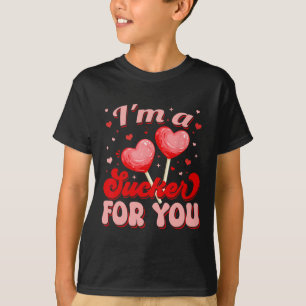 Groovy I'm A Sucker For You Retro Heart Candy Vale T-Shirt
