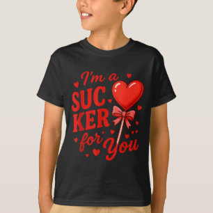 Groovy I'm A Sucker For You Retro Heart Candy Vale T-Shirt