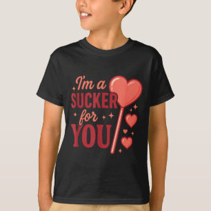 Groovy I'm A Sucker For You Retro Heart Candy Vale T-Shirt