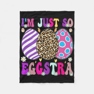 Groovy I'm Just So Eggstra Funny Egg Easter Bysket Fleece Blanket