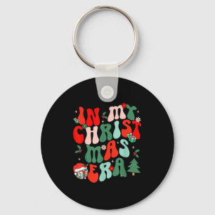 Groovy In My Christmas Era Cute Christmas Holiday  Key Ring