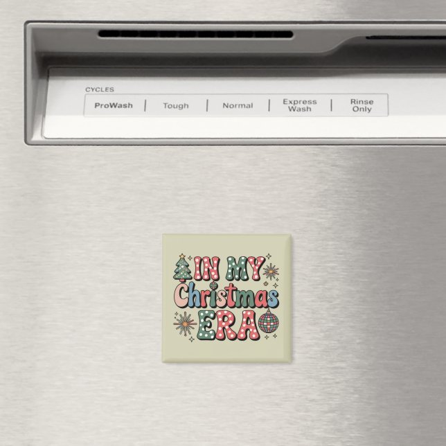 Groovy In My Christmas Era Funny Teacher Magnet (In Situ (Dishwasher))