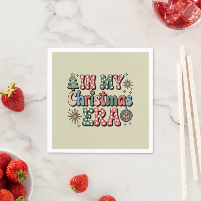 Groovy In My Christmas Era Funny Teacher Napkin (Insitu)