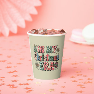 Groovy In My Christmas Era Funny Teacher Paper Cups
