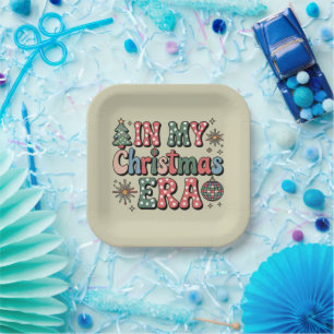 Groovy In My Christmas Era Funny Teacher Paper Plate