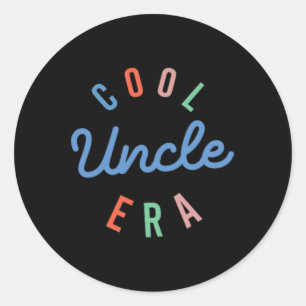 Groovy In My Cool Uncle Era Funny Fathers Day 2 Si Classic Round Sticker
