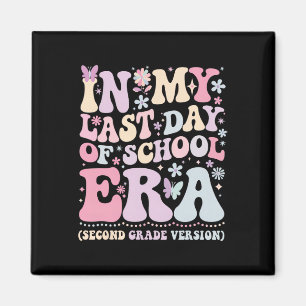Groovy In My Last Day Of School Era Second Grade T Magnet