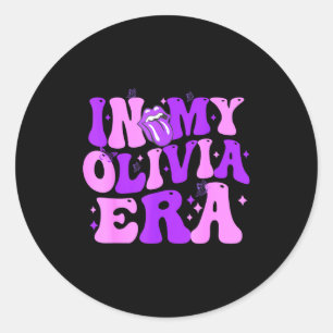 Groovy In My Olivia Era For Men Women Kids Funny S Classic Round Sticker