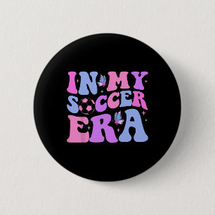 Groovy In My Soccer Era Soccer Player Boys Kids 6 Cm Round Badge
