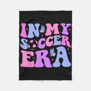 Groovy In My Soccer Era Soccer Player Boys Kids Fleece Blanket