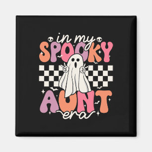 Groovy In My Spooky Aunt Era Retro Auntie Hallowee Magnet