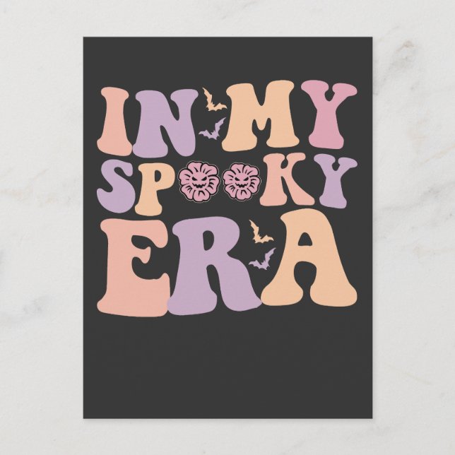 Groovy In My Spooky Era Fall Halloween Ghost Retro Invitation Postcard (Front)