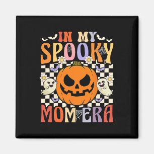 Groovy In My Spooky Mum Era Retro Halloween Ghost Magnet
