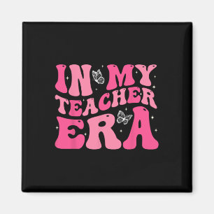 Groovy In My Teacher Era First Day Of School Back  Magnet