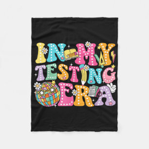 Groovy In My Testing Era Testing Day Teacher Boy G Fleece Blanket