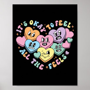 Groovy It's Okay To Feel All The Feel Counselor Va Poster