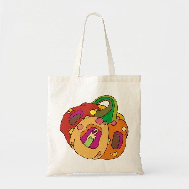 Groovy Jack-o-lantern Tote Bag (Front)