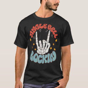Groovy Jingle Bell Rockin Merry Christmas Skeleton T-Shirt