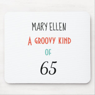 Groovy kind of 65 retro coral and green Mousepad