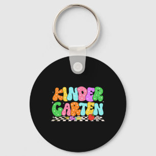 Groovy Kindergarten Back To School First Day Of Sc Key Ring