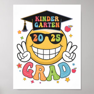 Groovy Kindergarten Graduate Happy Graduation Cl O Poster
