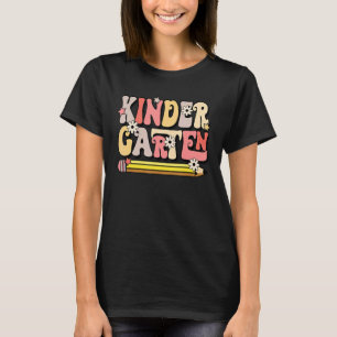 Groovy Kindergarten Happy 100 Days Of School Back T-Shirt