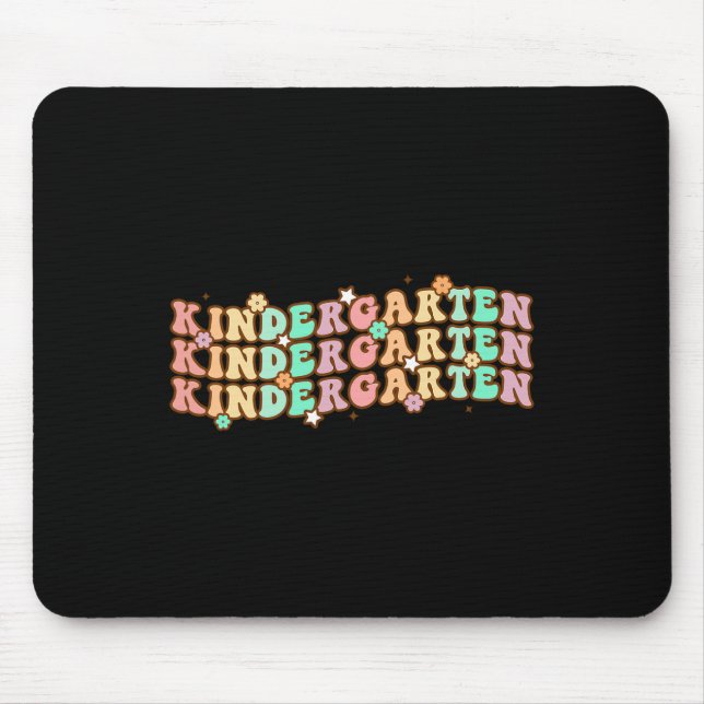Groovy Kindergarten Vibes Face Retro Teachers Back Mouse Pad (Front)