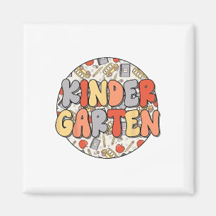 Groovy Kindergarten Vibes Retro Teachers Kids Ck T Magnet