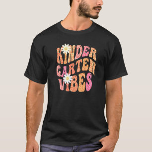 Groovy KINDERGARTEN VIBES Teacher Fall Colours Kin T-Shirt