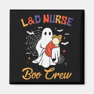 Groovy L&amp;d Nurse Boo Crew Ghost Halloween Moth Magnet