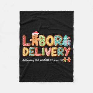 Groovy Labor And Delivery Christmas L&amp;d Nurse  Fleece Blanket