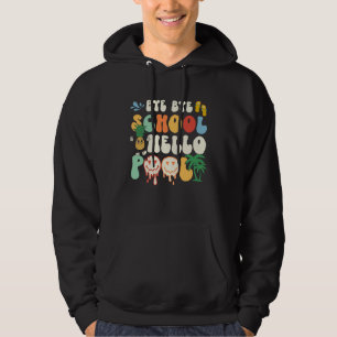 Groovy Last Day Of School Hello Summer Teacher Kid Hoodie