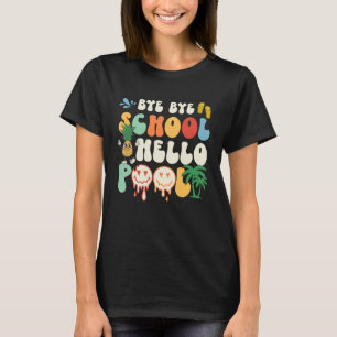 Groovy Last Day Of School Hello Summer Teacher Kid T-Shirt