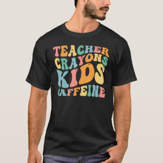Groovy Last Day of School Teachers Crayons Kids Ca T-Shirt