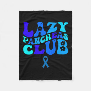 Groovy Lazy Pancreas Club Diabetes Awareness Blue Fleece Blanket