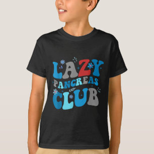 Groovy Lazy Pancreas Club Retro Diabetes Awareness T-Shirt