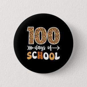 Groovy Leopard 100th Day Of School Teacher Kids 10 6 Cm Round Badge