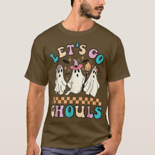 Groovy Let's Go Ghouls Cowboy Halloween Spooky Sea T-Shirt