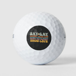 Groovy LGBT Say Gay Protect Trans Kids Read Books Golf Balls
